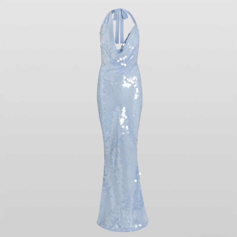 Rat & Boa Light Blue Sequin Backless Dress Size XS - Picture 8 of 8